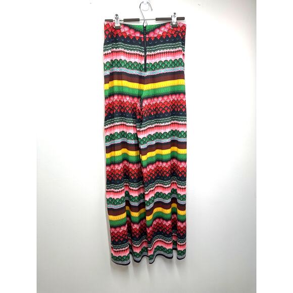 Alice + Olivia Athena Multi-Stripe Geo Wide-Leg Pants Size 10 - Picture 11 of 16